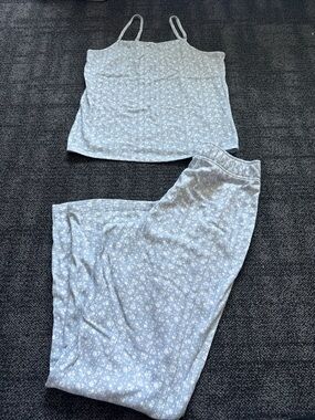 Light Blue Floral Cami & Pajama Pant Set - Women's Sleepwear